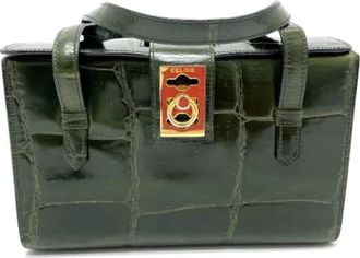 Celine Tweedehands leren handtassen - Dames - Vintage Handtas - Groen - ONE Size - Vintage