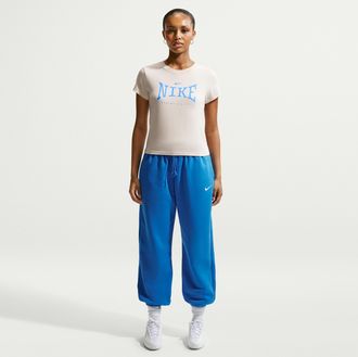 Nike Womens Nike Sportswear Phoenix Fleece High-Waisted Oversized Sweatpants in Blue | FZ5996-435