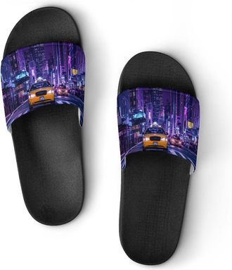 Generic New York City Street Shower Shoes Slipper for Women Men Beach Slippers Quick Drying Non Slip Open-Toe Sandals