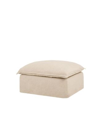 Deco Wood Puf de algod&oacute;n y lino desenfundable beige 92x72cm