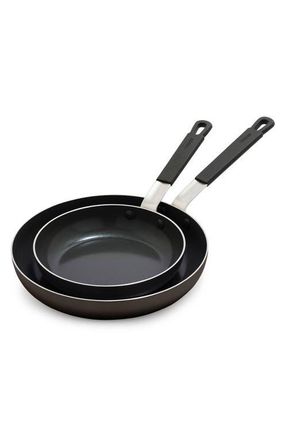 GreenPan x Bobby Flay Professional Ceramic Nonstick 8 & 10 Frypan Set in Black at Nordstrom