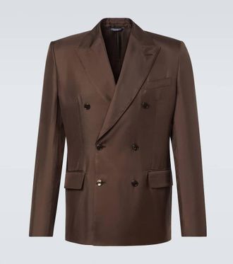 Dolce & Gabbana Double-breasted silk twill blazer