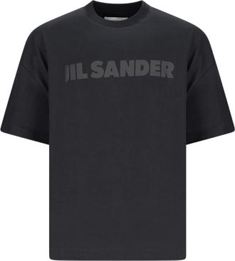 Jil Sander Logo T-Shirt - Heren - T-shirts - Zwart - S - Katoen - Tops
