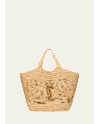 Saint Laurent Icare YSL Raffia Tote Bag