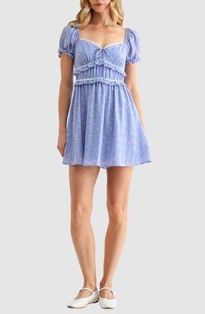 All in Favor Lace Trim Minidress in Periwinkle at Nordstrom Rack, Size X-Small