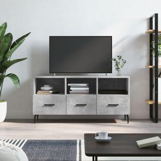 Berkfield Home TV Cabinet Concrete Grey 102x36x50 cm Engineered Wood | Size: 102 x 36 x 50 cm