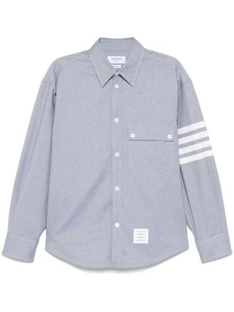 Thom Browne 4-Bar flannel shirt - men - Cotton - 00 - Blue