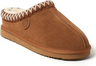 Dearfoams Fireside by Dearfoams Mens Grafton Genuine Shearling Clog Slipper with Taping