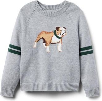 Janie and Jack Bulldog Striped Sweater in Grey at Nordstrom, Size 12-18M