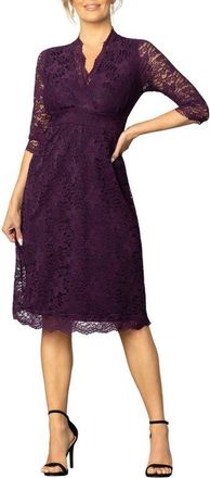 Kiyonna Scalloped Boudoir Lace Cocktail Dress in Imperial Plum at Nordstrom, Size X-Small