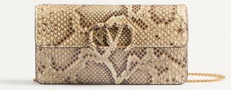 Valentino Garavani Portafoglio Con Catena VLogo Signature In Pitone Donna CREMA UNI