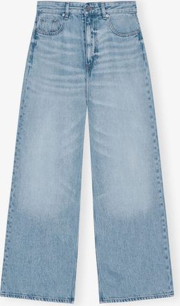 Ganni Blue Baggy Wide Jeans in Light Denim - Size 26 Organic Cotton