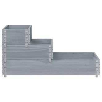 Berkfield Home Stable 3-Tier Raised Bed Grey 120x80 cm Solid Wood Pine