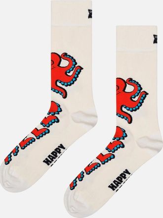 Happy Socks Womens Helloctopus Socks, White - White/White - Size: 9.5/12.5/12/11.5/11/10.5/10/13/9/8/8.5