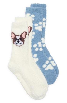 PJ Salvage 2-Pack Cozy Crew Socks in Ivory at Nordstrom Rack, Size 4-10