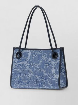 Etro denim eyes paisley small tote bag