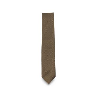Tom Ford Houndstooth Silk Tie - male - Tom Ford - Ties - Brown - ONE SIZE - Accessories