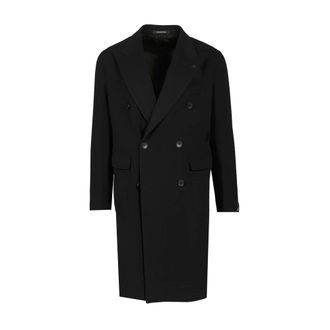 Tagliatore London Double-Breasted Coat - Heren - Mantel - Zwart - XL - Wol - Jassen