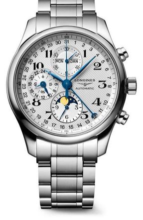 Longines Master Collection Chronograph Bracelet Watch, 42mm in Silver at Nordstrom