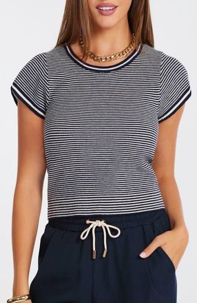 Bishop + Young Hepburn Short Sleeve Stripe Sweater at Nordstrom, Size X-Small
