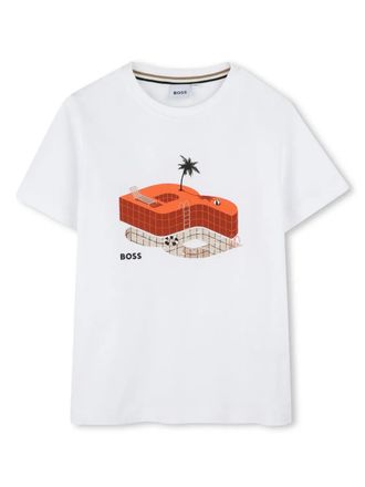 BOSS Kidswear graphic-print cotton T-shirt - kids - Cotton - 16 - White