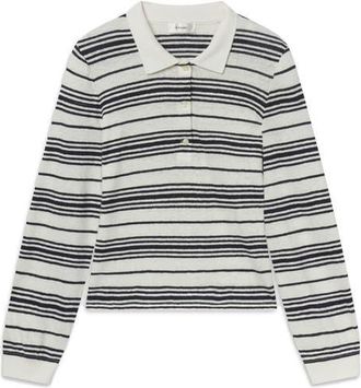 Frame Denim Relaxed Fit Stretch Linen Button-Up Shirt in Cream Multi at Nordstrom, Size X-Small