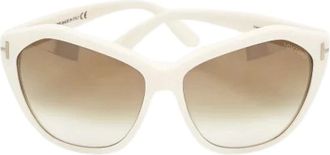 Tom Ford Pre-owned Accessories, female, White, Size: ONE SIZE Pre-owned Oversized Butterfly Sunglasses