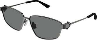 Bottega Veneta Nieuwe Klassieke Zonnebril - Dames - Zonnebrillen - Grijs - 61 MM - Nylon - Accessoires