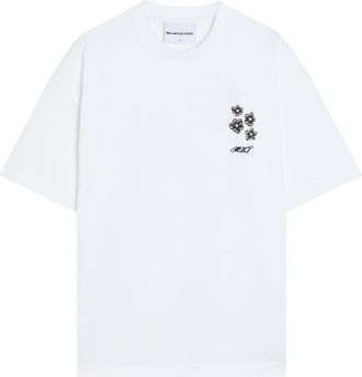 Mki Miyuki Zoku Hibiscus Printed Cotton T-shirt - White - Xxl