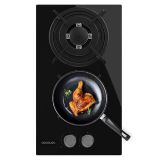Cecotec Cecotec Placa De Gas Bolero Squad Gn 2200s Glass Black. 5,25 Kw, 2 Fuegos Para Gas Natural, Cristal Negro, Parrilla Completa