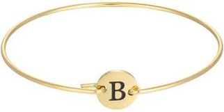 Adornia Tarnish Resistant 18K Gold Plated Initial Bangle Bracelet in Gold-B at Nordstrom Rack