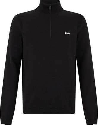 HUGO BOSS Maglione K_Ever-X con zip a un quarto - - Knitwear - Uomo - Nero - M