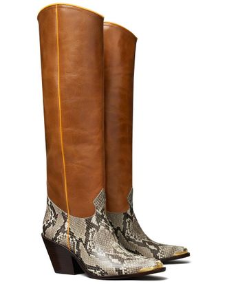 Tory Burch Leather Western Tall Boot