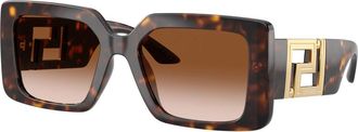 Versace Vierkante Zonnebril - unisex - Zonnebrillen - Bruin - 55 MM - Accessoires