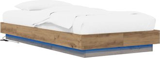 vidaXL Estructura De Cama Con Led Roble Artisan 80 X 200 Cm Vidaxl