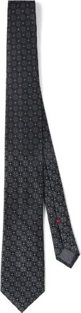 Brunello Cucinelli geometric-patterned silk tie - Grijs