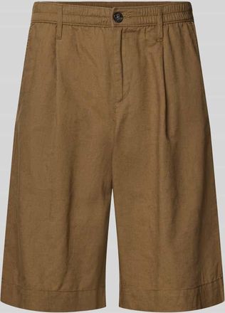 s.Oliver Red Label Regular Fit Bermudas aus Leinen-Baumwoll-Mix in Mittelbraun, Gr&ouml;&szlig;e 44