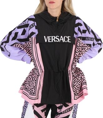 Versace Ladies Greca Combo Hooded Parka, Brand Size 38 (US Size 2)