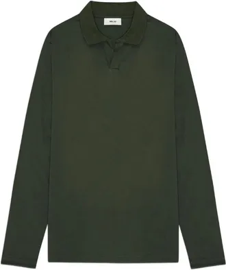 Nn.07 T-shirt a maniche lunghe con colletto stile polo - Verde