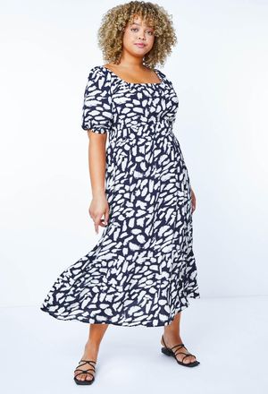 Roman Stretch Waist Midi Dress