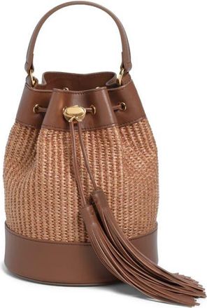 Gianvito Rossi Sienna Bag in Brown Raffia And Leather at Nordstrom, Size Medium