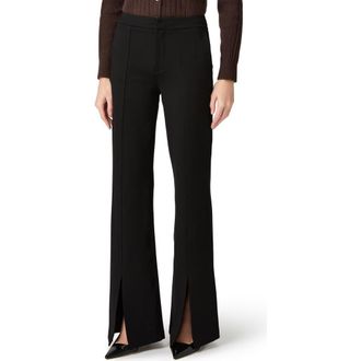 Paige Sofia Split Hem Flare Ponte Pants in Black at Nordstrom, Size 12