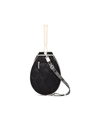 Caraa Tennis Quilted Sling Handbag In Black