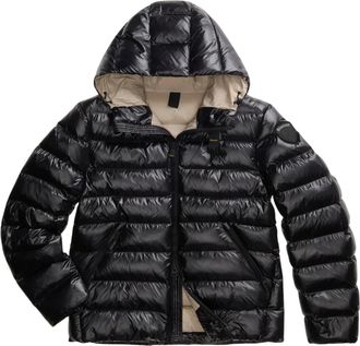 Blauer Quilted Puffer Jacket With Hood And Glossy Finish
