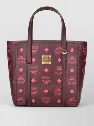 MCM tote bag gold tone hardware shoulder strap