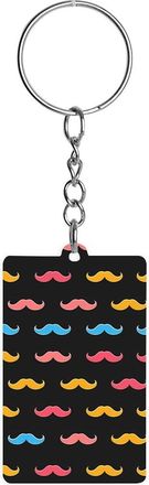 Generic Colorful Mustache Acrylic Keychain Funny Keychain Holder Decoration Keychain Rings for Women Men