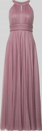 Jake*s Regular Fit Abendkleid aus Glitzer-Mesh in Mauve Melange, Gr&ouml;&szlig;e 32
