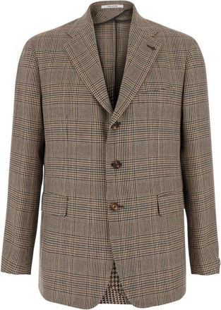 Tagliatore New York Single-breasted Jacket - Heren - Blazers - Beige - M - Wol - Jassen