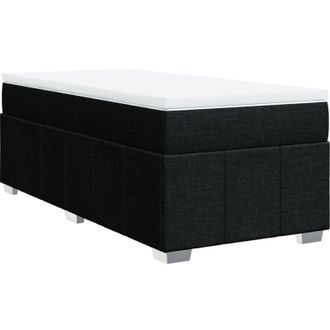 vidaXL Cama Box Spring Con Colch&oacute;n Tela Negro 100x200 Cm Vidaxl