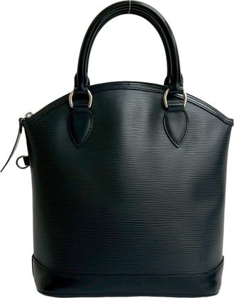 Louis Vuitton Black Leather Boston Bag Handbag Tote Bag (Pre-Owned)